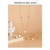 Deluxe Pack Joyería Collar Aretes Pulsera Acero Inoxidable Dorado