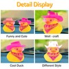 wonuu Car Dashboard Decorations Pink Cowboy Hat Rubber Ducks, Rubber