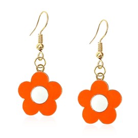 GBAHFY Summer Flower Dangle Earrings for Women Petal Floral Statement Drop Earrings Jewelry for Her Vacation (Orange)