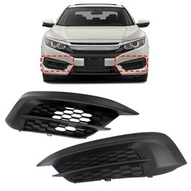 Left & Right Side Fog Light Cover Compatible with Honda Civic 2016-2018 Replaces 71103-TBA-A00 71108-TBA-A00