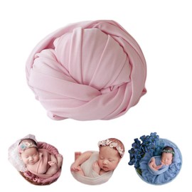 Coberllus Newborn Baby Photo Props Blanket Stretch Without Wrinkle Wrap Swaddle for Boys Girls Photography Shoot (Pink)