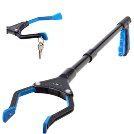 Grabber Reacher Tool - 26" Steel Portable Pick Up Stick - Strong Grip Magnetic Tip for Store Shelves Lightweight Garbage Litter Trash Picker Claw Grabber Tool for Elderly - by Luxet (Blue)