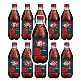 Doctor Pepper Cherry 20oz Soda Bottles (Pack of 12, Total of 240 Fl Oz)
