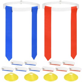 DkOvn Flag Football Set, 8/10/14/28pcs Flag Football Belts with Flags, Easy Tear Away Belt for Youths, Adults Players of Flag Football(10pcs Flag)