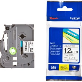 Brother Brother TZE231 TZe-231 P-touch Schriftband (12mm breit, 8m lang, u.a. für Brother PT-H100LB/R, -H105, -E100/VP, -D200/BW/VP, -D210/VP, laminiert) schwarz auf weiß