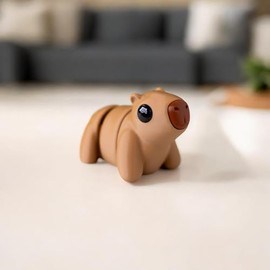Mini Baby Capybara Figurine 5-Pack – Cute Chonky Animal Collectible with Big Eyes – Wigglitz Kawaii Desk or Shelf Décor – 3D Printed in Canada