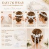 2 Pcs Flower Girl Headpiece, Silver Pearl Rhinestone Flower Hair
