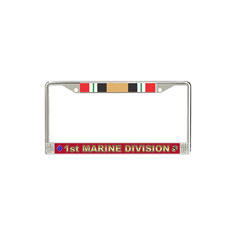MilitaryBest 1st Marine Division Iraq Veteran License Plate Frame