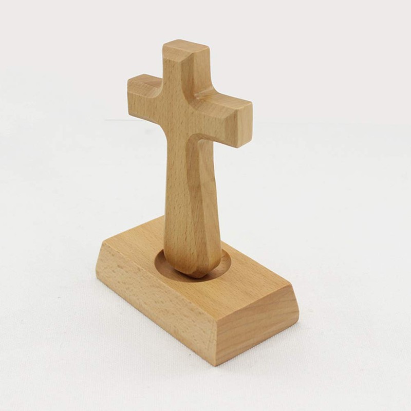 VOSAREA Christian Wooden Cross with Magnetic Base Decorations