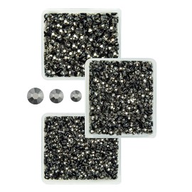 qiipii Metallic Gray Resin Rhinestones for Crafting Metal Grey Flatback Stones 3mm 4mm 5mm Steel Gray Diamonds Crystals Gems Charms for Nails Face Eyes Makeup Body Tumblers Bottles DIY Crafts Shoes