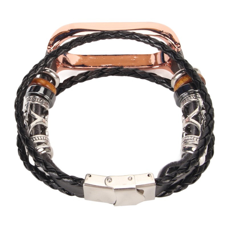 Leather Strap for Xiaomi 7 NFC Bracelet Metal Buckle Ethnic