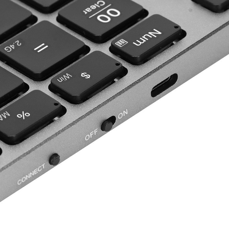 Wireless Number Pad 35 Keys Aluminum Alloy Ultrathin Rechargeable Ergonomic
