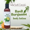 Basil Bergamot Body Lotion - Invigorating Citrus Herbal Essential Oil