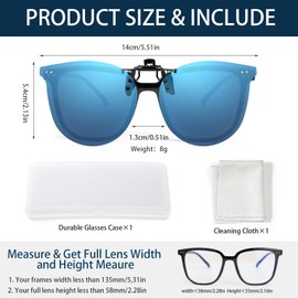 Hifot Sunglasses Clip for Glasses, Polarised Sunglasses for Glasses Wearers Attachment Flip-up Clip On Sunglasses for Men and Women
