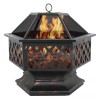 SEGAWE Hex Shaped Patio Fire Pit Firepit Bowl Fireplace Outdoor