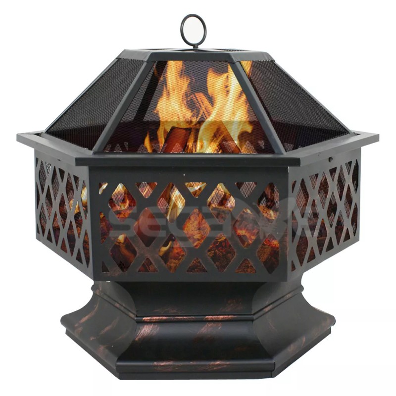 SEGAWE Hex Shaped Patio Fire Pit Firepit Bowl Fireplace Outdoor