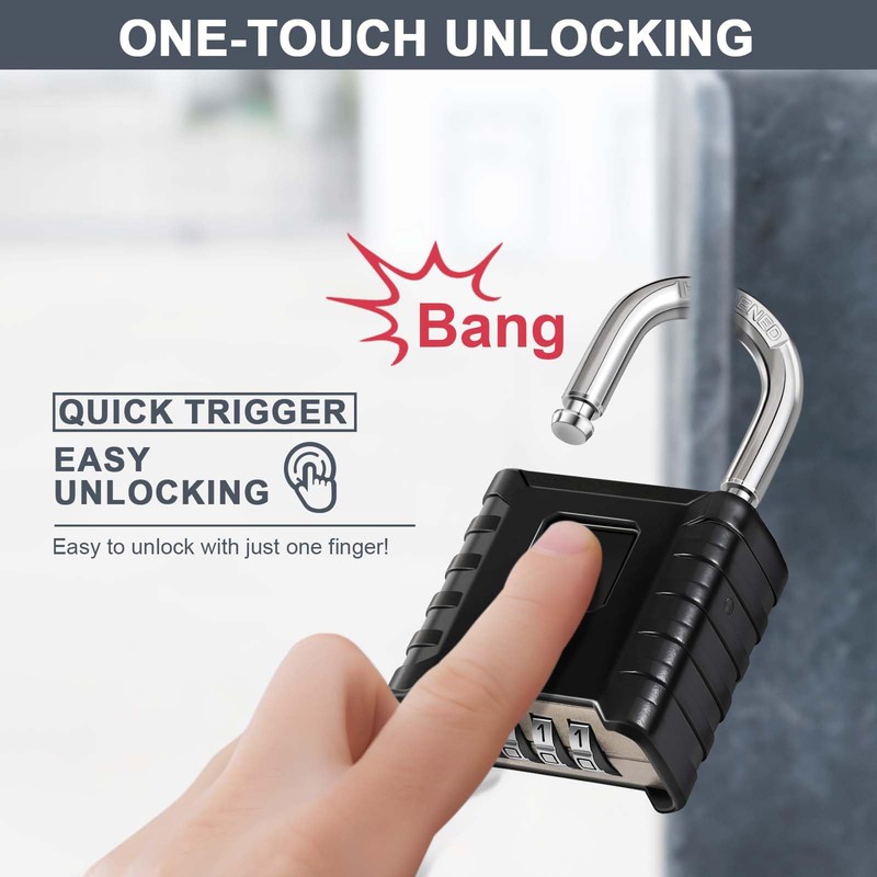 ZHEGE Heavy Duty Combination Lock Outdoor, 4 Digit Large Weatherproof