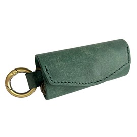 Leather Expression: Compact Key Case, Leathercraft, Made in Japan, Genuine Leather, Mini Key Holder, Smart Key, Men's, Women's, Small, Minimalist, Italian Leather Dark Green