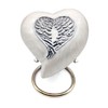 Heart Cremation WHITE Urn for Human Ashes Adult Funeral Decorative