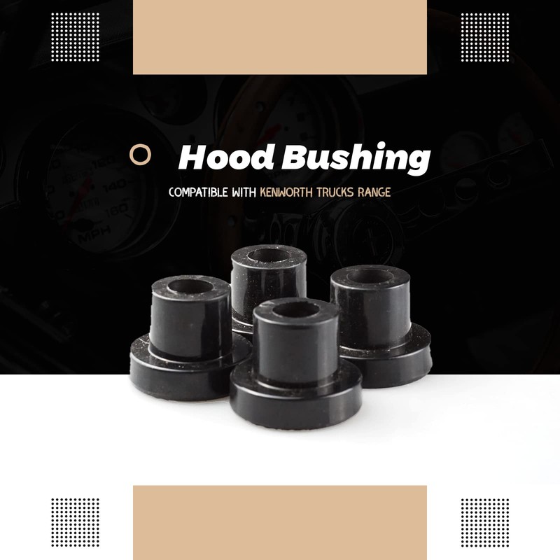 Whautole Hood Bushing, K066-218 M300-NR, Black Polyurethane & Steel, Front,