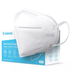 SUNCOO Protective KN95 Face Mask - 20 Pack, 5 Layers Cup Dust Mask Protection
