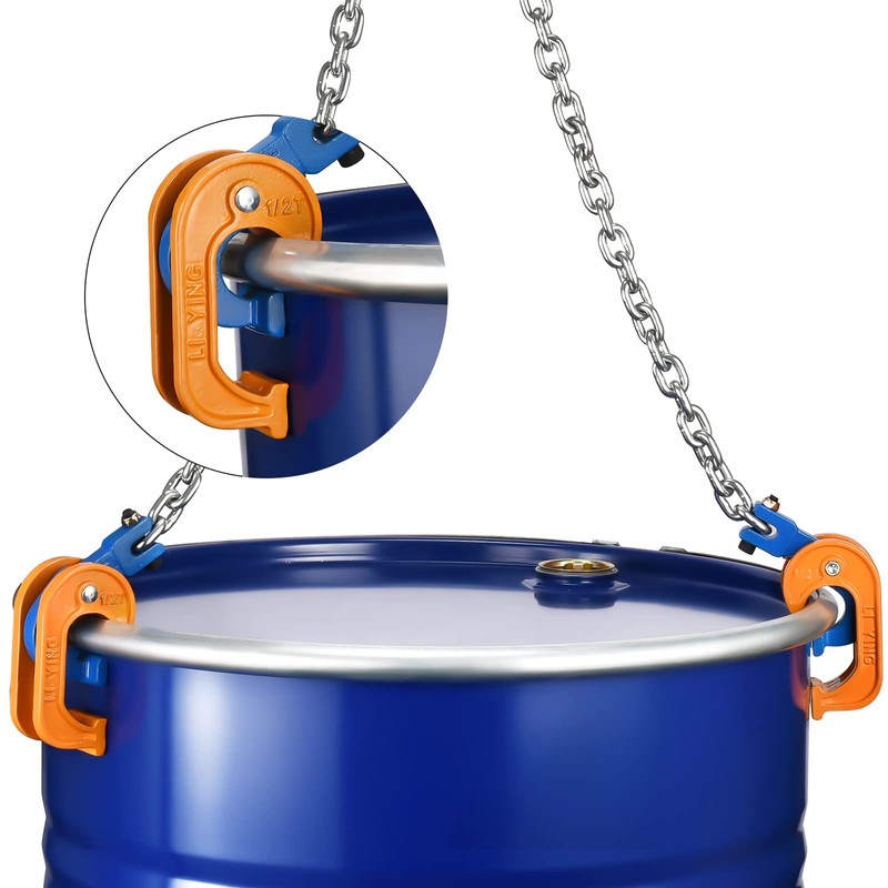 WowDIY 55 Gallon Drum Lift - Chain Drum Lifter -