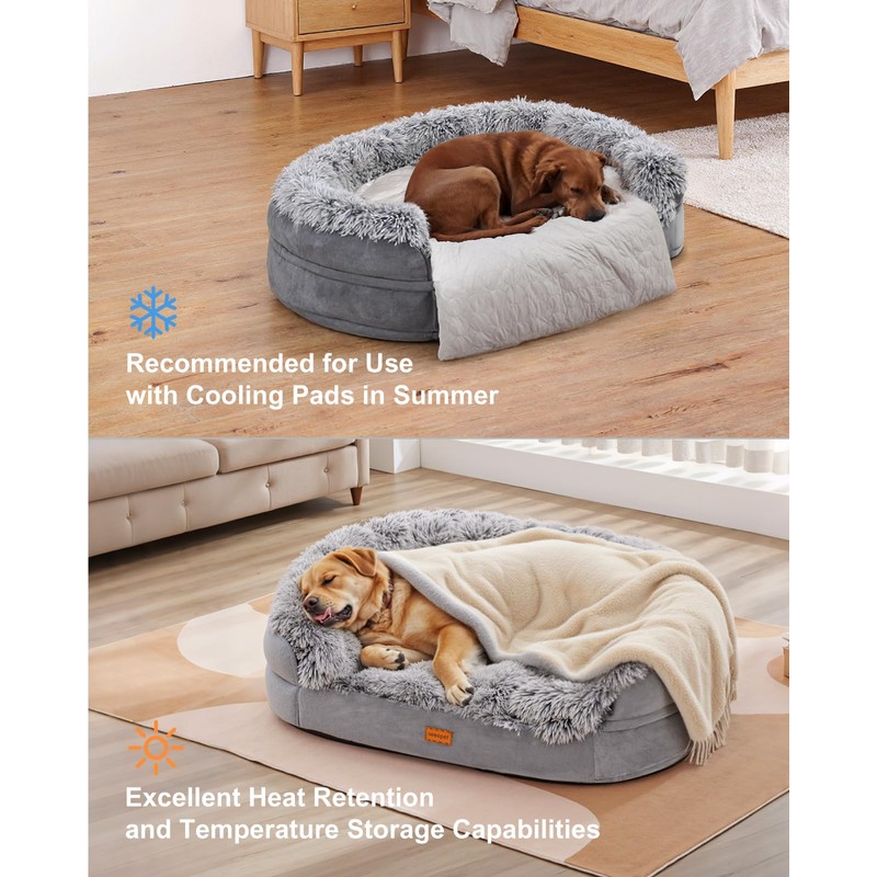 Dog Beds for Jumbo Dogs, 47.5"x35"x7.6", Removable and Washable Cover,