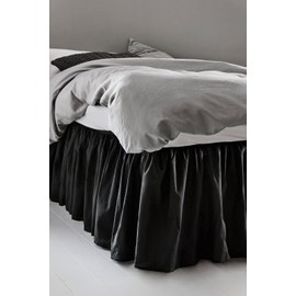 Jotex Zack Valance Bed Skirt, 100% High-Quality Organic Cotton, Height 45 cm, Black, 140 x 200 cm