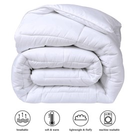 COHOME King 2100 Series Cooling Comforter Down Alternative Quilted Duvet Insert with Corner Tabs All-Season - Soft Luxury Hotel Comforter - Breathable - Reversible - Machine Washable - White