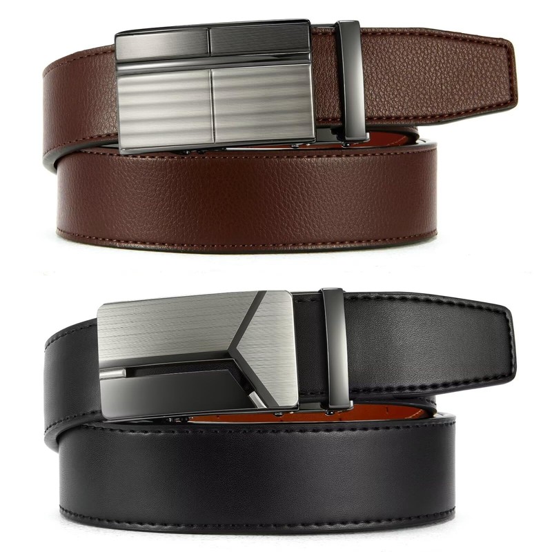 CHAOREN Leather Belts for Men 2 Pack - Ratchet Belt