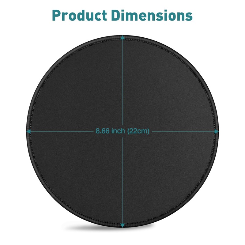 5-Pack Round Mouse Pads with Stitched Edge, Premium-Textured, Non-Slip, 8.7