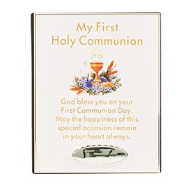 Juliana Silver Plated 1st Communion Album Holds 72 x 6" x 4" Prints + Engraving Plate