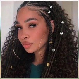 60 PCS Hair Jewelry for Braids Gold Braid Clips Style Dreadlock Jewelry Metal Braids Accessories Hair Decoration for Women (Silver)