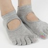 Light Gray Pilates Toe Socks with Non-Slip Grip for Home Training & Yoga Non-slip Socks 2ea