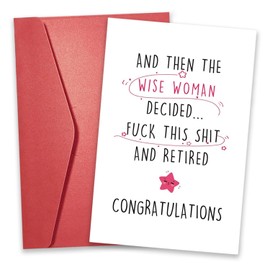 Funny Retirement Card for Women, Coworker Leaving Cards for Colleagues Woman Retired Congratulation Gifts Happy Retirement Card for Her Work Colleague Retired Friends