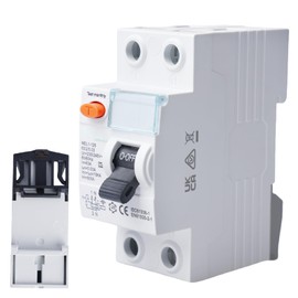 GOEDCH FI/LS Switch: 2P 6kA FI Switch, 230V, 2-Pin Residual Current Circuit Breaker, 2P 63A 30mA Circuit Breaker, RCCB AC-Protected Circuit Breaker for Overload Protection, GYL10-2P-63A-0.03A