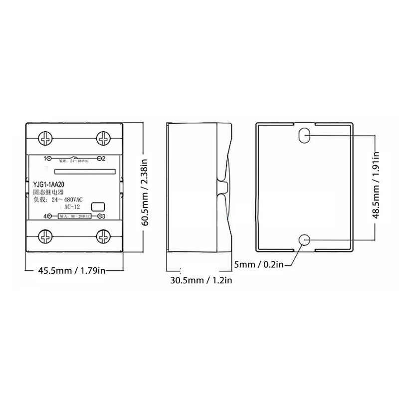 Single Phase Solid State Relay AC to AC SSR Non