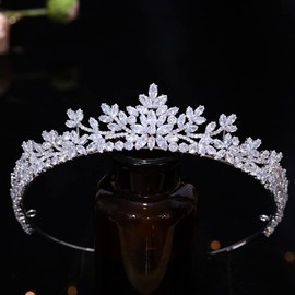 Jorsnovs Sparkly Small Zircon Wedding Crowns and Tiaras for Women Handmade Cubic Zirconia Princess Headpieces Sweet 16 Birthday Headdress