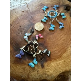 Handmade Small Butterfly Yarn Markers Or Earrings. 5 Per Order