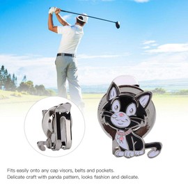 Golf Ball Marker, Golf Ball Marker Metal Hat Cap Clips, Golf Hat Visor Clip with Multiple Patterns with Magnetic Ball Marker (Small Black Cat)