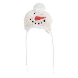The Worthy Dog Snowman Hat Comfortable, Warm, Acrylic Hat Cute Accessories for Pet Cat and Dog Fits Small, Medium and Large Dogs - White