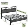 LIKIMIO King Bed Frame, Tall Industrial Headboard 51.2 ", Platform