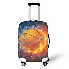 Biyejit Fire Water Basketball Travel Suitcase Cover Elastic Luggage Case Dust Cover Anti-scratch Luggage Cover for 18-32 Inch Suitcase Essential Accessories