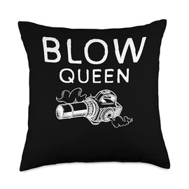 Blow Queen Autumn Leaf Blower Throw Pillow