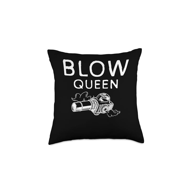 Blow Queen Autumn Leaf Blower Throw Pillow