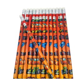 Zugar Land Formula One Sport Car Racing Print Wooden Pencils (Standard 7.5") #2 Lead. One Top Rubber Eraser. (24 Pack)