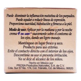 Prosa Crema Contorno de Ojos 4 en 1, Hidrata y Suaviza, Uso Día y Noche, 15 g                                                                         