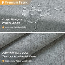 BTTN Extra Long Shower Curtain 72x96 inches, Tall Linen Textured Heavy Duty Fabric Shower Curtain Set with 12 Plastic Hooks, Large Classic Hotel Polyester Cloth Shower Curtains for Bathroom, Gray/Grey