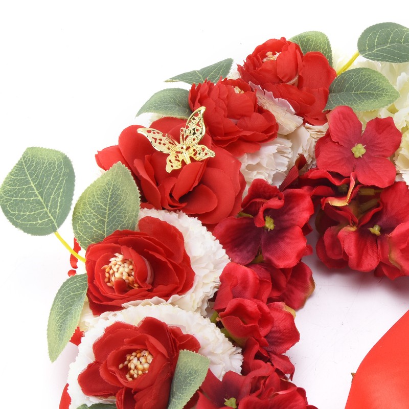 Artificial Heart Shaped Wreaths Wedding Wreaths Fake Flowers Decoration for