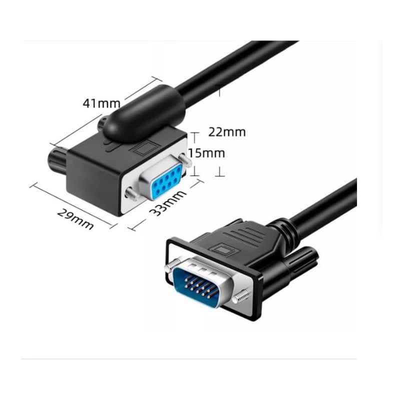 RIKYJIC DB9 RS232 Right Angle Serial Cable 9 Pin Male